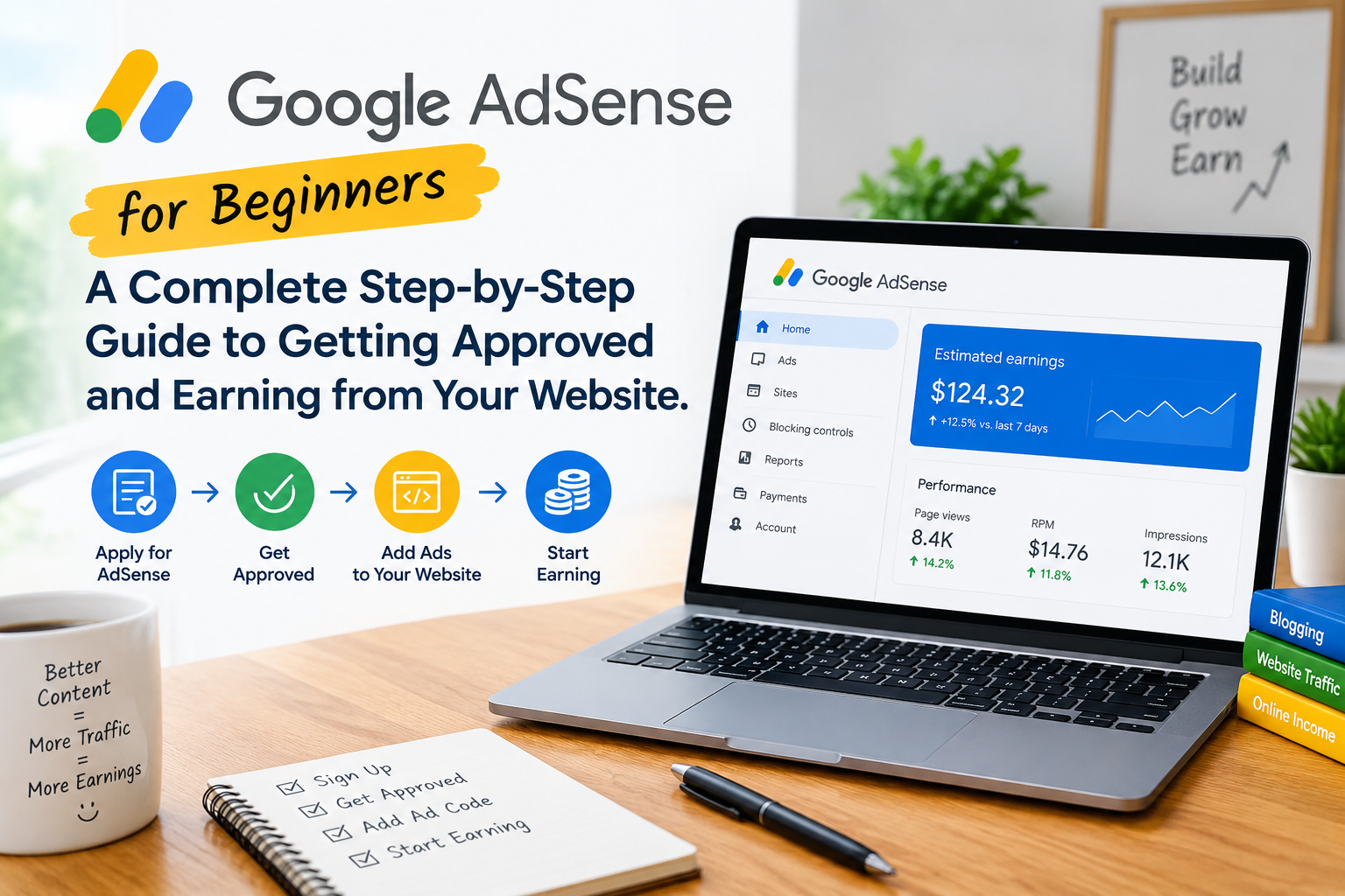Google AdSense for Beginners: A Complete Step-by-Step Guide to Getting Approved and Earning from Your Website